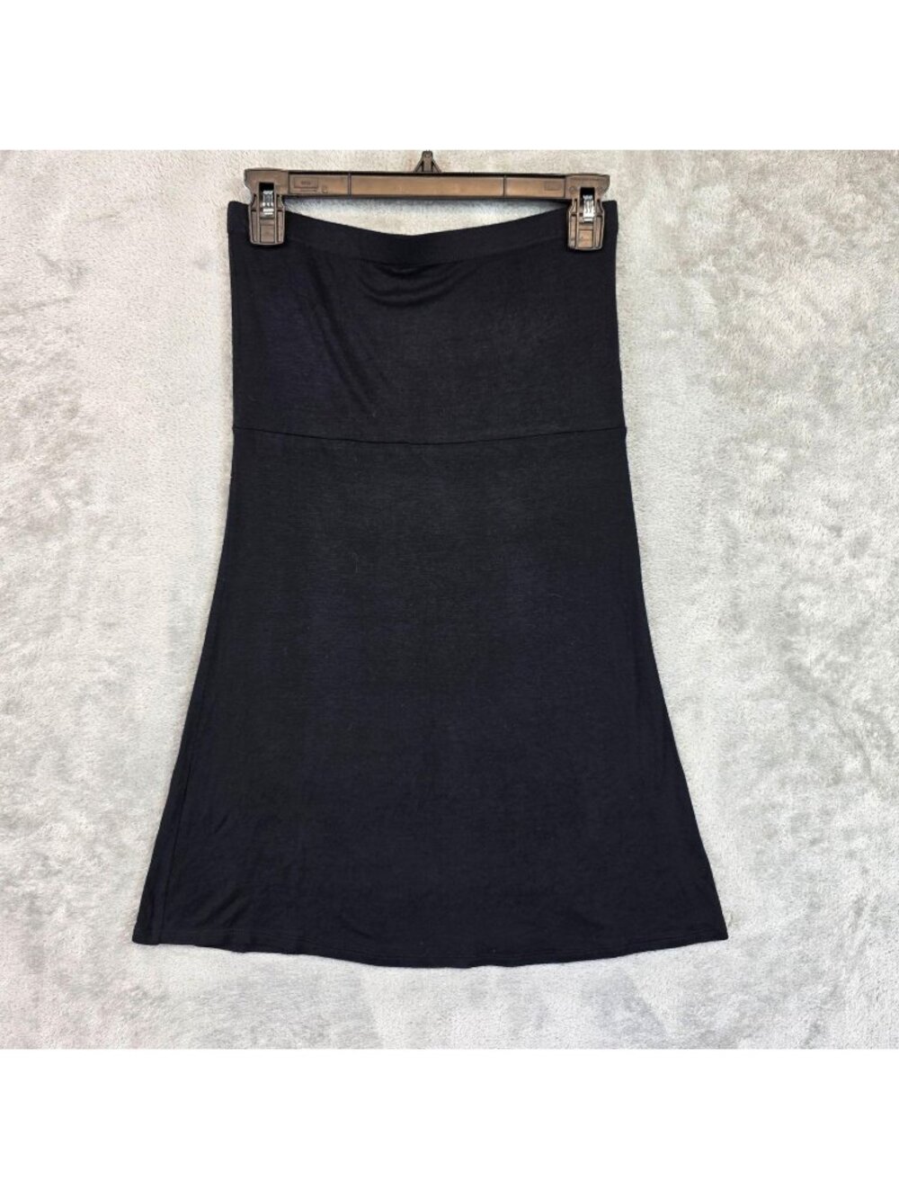 Vacay Skirt Womens XS/S Black Jersey A Line Knee Length Elastic Waist Casual